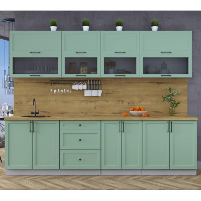 Готовая кухня Тренд Soft-touch 2,8Б (Мята/Мята) фабрика Интерлиния Готовая кухня Тренд Soft-touch 2,8Б (Мята/Мята) фабрика Интерлиния