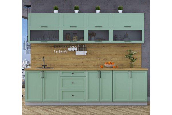 Готовая кухня Тренд Soft-touch 2,8Б (Мята/Мята) фабрика Интерлиния