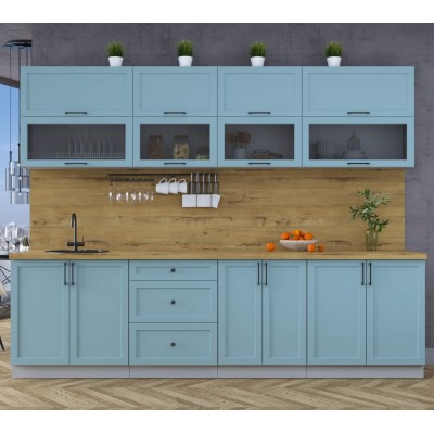 Готовая кухня Тренд Soft-touch 2,8Б (Океан/Океан) фабрика Интерлиния Готовая кухня Тренд Soft-touch 2,8Б (Океан/Океан) фабрика Интерлиния