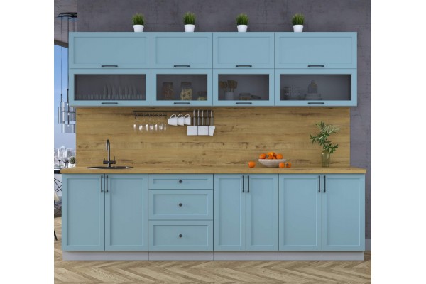 Готовая кухня Тренд Soft-touch 2,8Б (Океан/Океан) фабрика Интерлиния