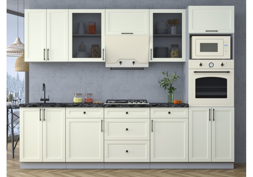 Готовая кухня Тренд Soft-touch 2,8В (Белый/Белый) фабрика Интерлиния в Минске Готовая кухня Тренд Soft-touch 2,8В (Белый/Белый) фабрика Интерлиния