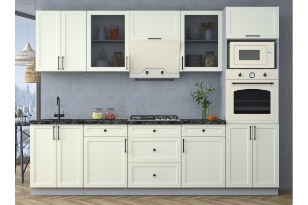 Готовая кухня Тренд Soft-touch 2,8В (Белый/Белый) фабрика Интерлиния