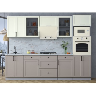 Готовая кухня Тренд Soft-touch 2,8В (Белый/Луна) фабрика Интерлиния Готовая кухня Тренд Soft-touch 2,8В (Белый/Луна) фабрика Интерлиния