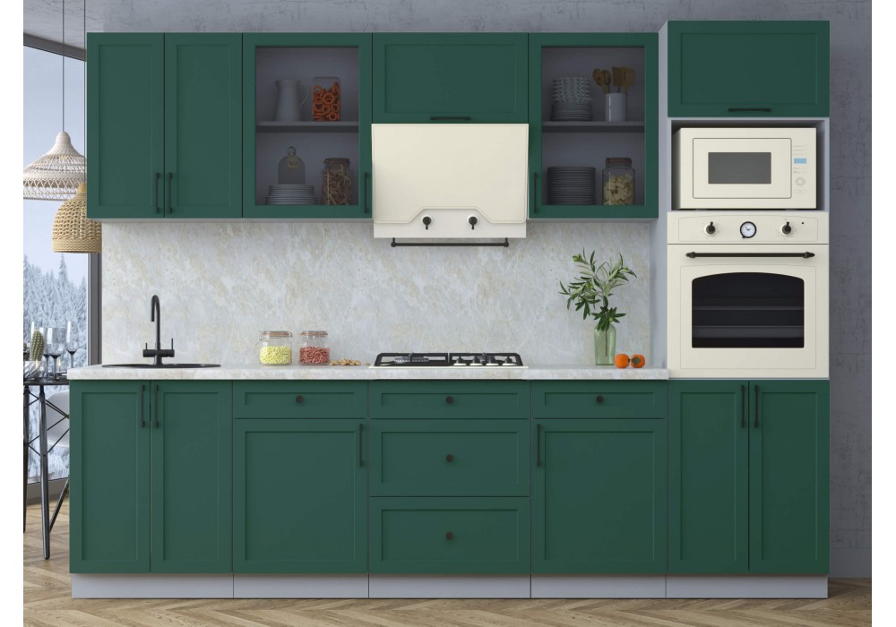 Готовая кухня Тренд Soft-touch 2,8В (Изумруд/Изумруд) фабрика Интерлиния в Минске Готовая кухня Тренд Soft-touch 2,8В (Изумруд/Изумруд) фабрика Интерлиния