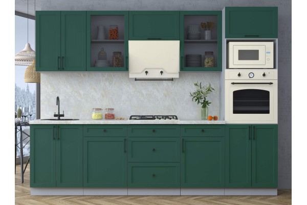 Готовая кухня Тренд Soft-touch 2,8В (Изумруд/Изумруд) фабрика Интерлиния