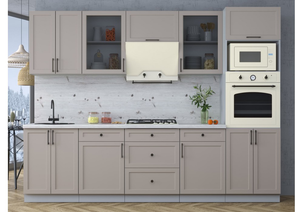 Готовая кухня Тренд Soft-touch 2,8В (Луна/Луна) фабрика Интерлиния в Минске Готовая кухня Тренд Soft-touch 2,8В (Луна/Луна) фабрика Интерлиния