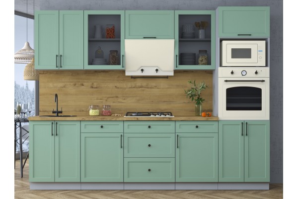 Готовая кухня Тренд Soft-touch 2,8В (Мята/Мята) фабрика Интерлиния