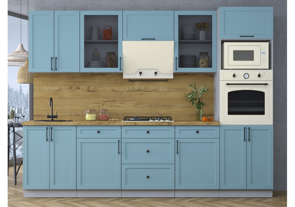 Готовая кухня Тренд Soft-touch 2,8В (Океан/Океан) фабрика Интерлиния в Минске Готовая кухня Тренд Soft-touch 2,8В (Океан/Океан) фабрика Интерлиния