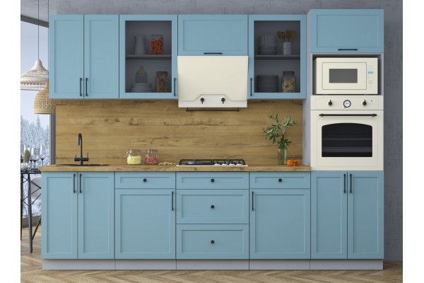 Готовая кухня Тренд Soft-touch 2,8В (Океан/Океан) фабрика Интерлиния