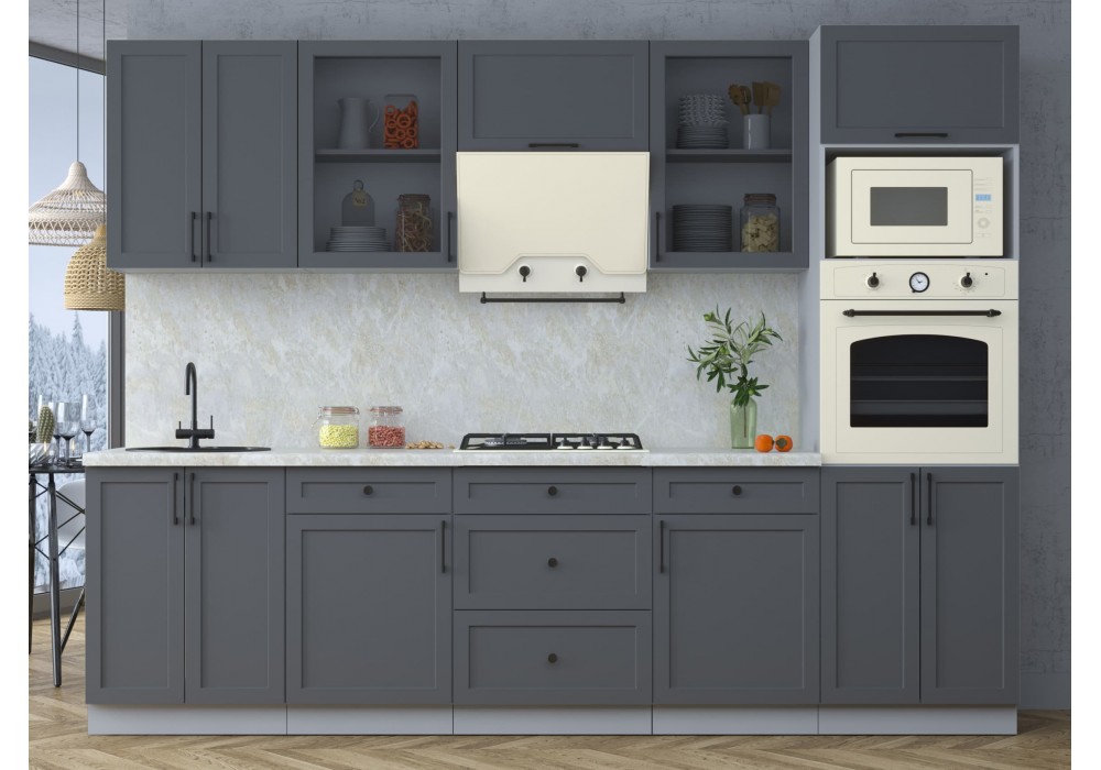 Готовая кухня Тренд Soft-touch 2,8В (Пепел/Пепел) фабрика Интерлиния в Минске Готовая кухня Тренд Soft-touch 2,8В (Пепел/Пепел) фабрика Интерлиния