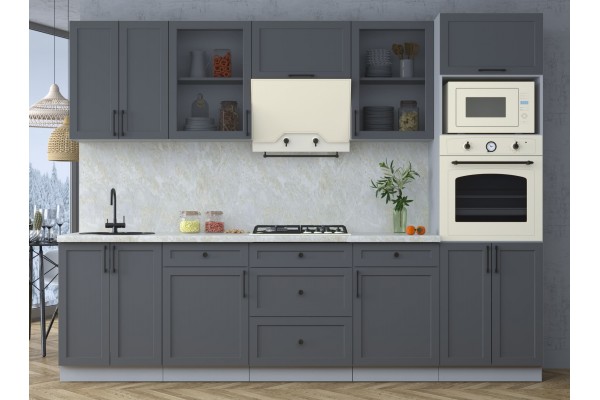 Готовая кухня Тренд Soft-touch 2,8В (Пепел/Пепел) фабрика Интерлиния