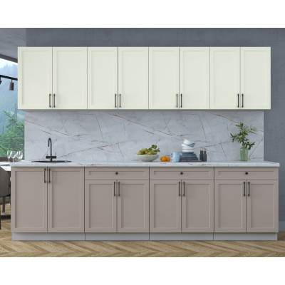 Готовая кухня Тренд Soft-touch 2,9А (Белый/Луна) фабрика Интерлиния Готовая кухня Тренд Soft-touch 2,9А (Белый/Луна) фабрика Интерлиния