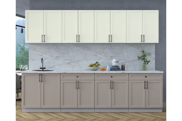 Готовая кухня Тренд Soft-touch 2,9А (Белый/Луна) фабрика Интерлиния