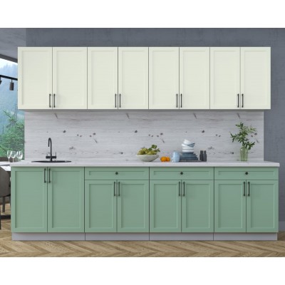 Готовая кухня Тренд Soft-touch 2,9А (Белый/Мята) фабрика Интерлиния Готовая кухня Тренд Soft-touch 2,9А (Белый/Мята) фабрика Интерлиния