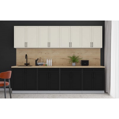 Готовая кухня Тренд Soft-touch 2,9А (Белый/Черный) фабрика Интерлиния Готовая кухня Тренд Soft-touch 2,9А (Белый/Черный) фабрика Интерлиния