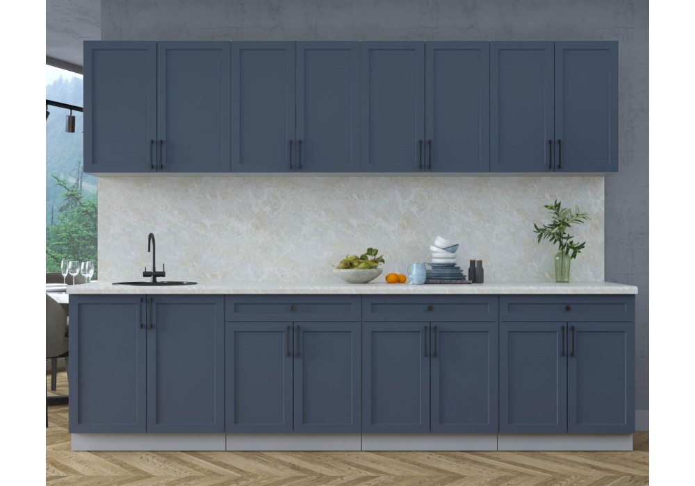 Готовая кухня Тренд Soft-touch 2,9А (Индиго/Индиго) фабрика Интерлиния в Минске Готовая кухня Тренд Soft-touch 2,9А (Индиго/Индиго) фабрика Интерлиния