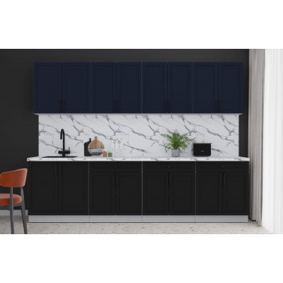 Готовая кухня Тренд Soft-touch 2,9А (Индиго/Черный) фабрика Интерлиния Готовая кухня Тренд Soft-touch 2,9А (Индиго/Черный) фабрика Интерлиния