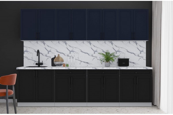 Готовая кухня Тренд Soft-touch 2,9А (Индиго/Черный) фабрика Интерлиния