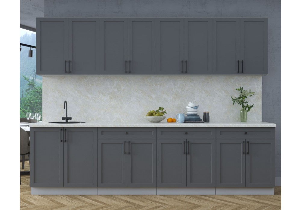 Готовая кухня Тренд Soft-touch 2,9А (Пепел/Пепел) фабрика Интерлиния в Минске Готовая кухня Тренд Soft-touch 2,9А (Пепел/Пепел) фабрика Интерлиния