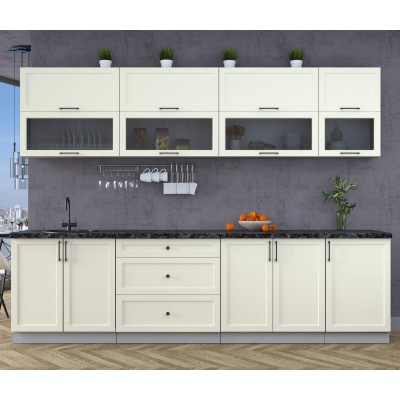 Готовая кухня Тренд Soft-touch 2,9Б (Белый/Белый) фабрика Интерлиния Готовая кухня Тренд Soft-touch 2,9Б (Белый/Белый) фабрика Интерлиния