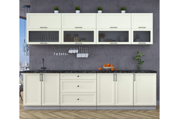 Готовая кухня Тренд Soft-touch 2,9Б (Белый/Белый) фабрика Интерлиния