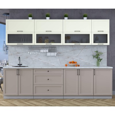 Готовая кухня Тренд Soft-touch 2,9Б (Белый/Луна) фабрика Интерлиния Готовая кухня Тренд Soft-touch 2,9Б (Белый/Луна) фабрика Интерлиния