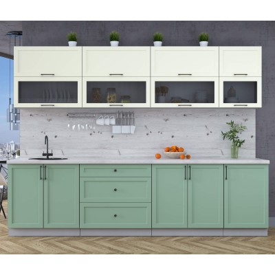 Готовая кухня Тренд Soft-touch 2,9Б (Белый/Мята) фабрика Интерлиния Готовая кухня Тренд Soft-touch 2,9Б (Белый/Мята) фабрика Интерлиния