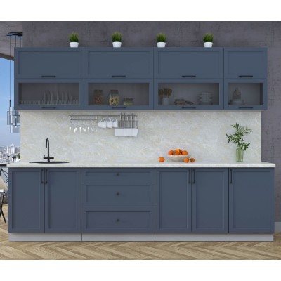 Готовая кухня Тренд Soft-touch 2,9Б (Индиго/Индиго) фабрика Интерлиния Готовая кухня Тренд Soft-touch 2,9Б (Индиго/Индиго) фабрика Интерлиния
