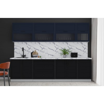 Готовая кухня Тренд Soft-touch 2,9Б (Индиго/Черный) фабрика Интерлиния Готовая кухня Тренд Soft-touch 2,9Б (Индиго/Черный) фабрика Интерлиния