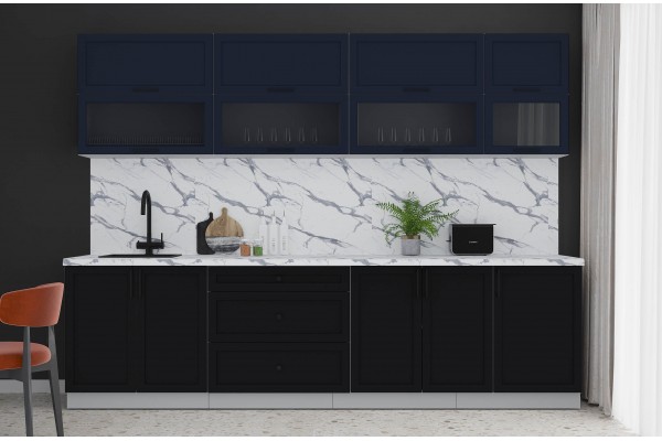 Готовая кухня Тренд Soft-touch 2,9Б (Индиго/Черный) фабрика Интерлиния