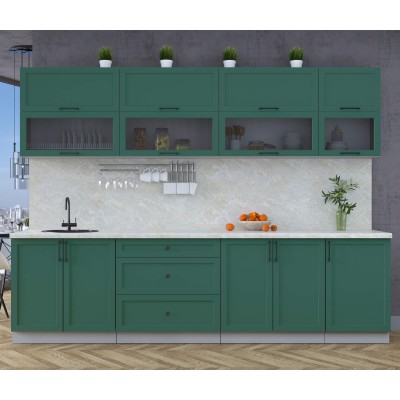 Готовая кухня Тренд Soft-touch 2,9Б (Изумруд/Изумруд) фабрика Интерлиния Готовая кухня Тренд Soft-touch 2,9Б (Изумруд/Изумруд) фабрика Интерлиния