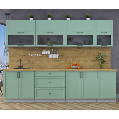Готовая кухня Тренд Soft-touch 2,9Б (Мята/Мята) фабрика Интерлиния Готовая кухня Тренд Soft-touch 2,9Б (Мята/Мята) фабрика Интерлиния