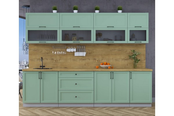 Готовая кухня Тренд Soft-touch 2,9Б (Мята/Мята) фабрика Интерлиния