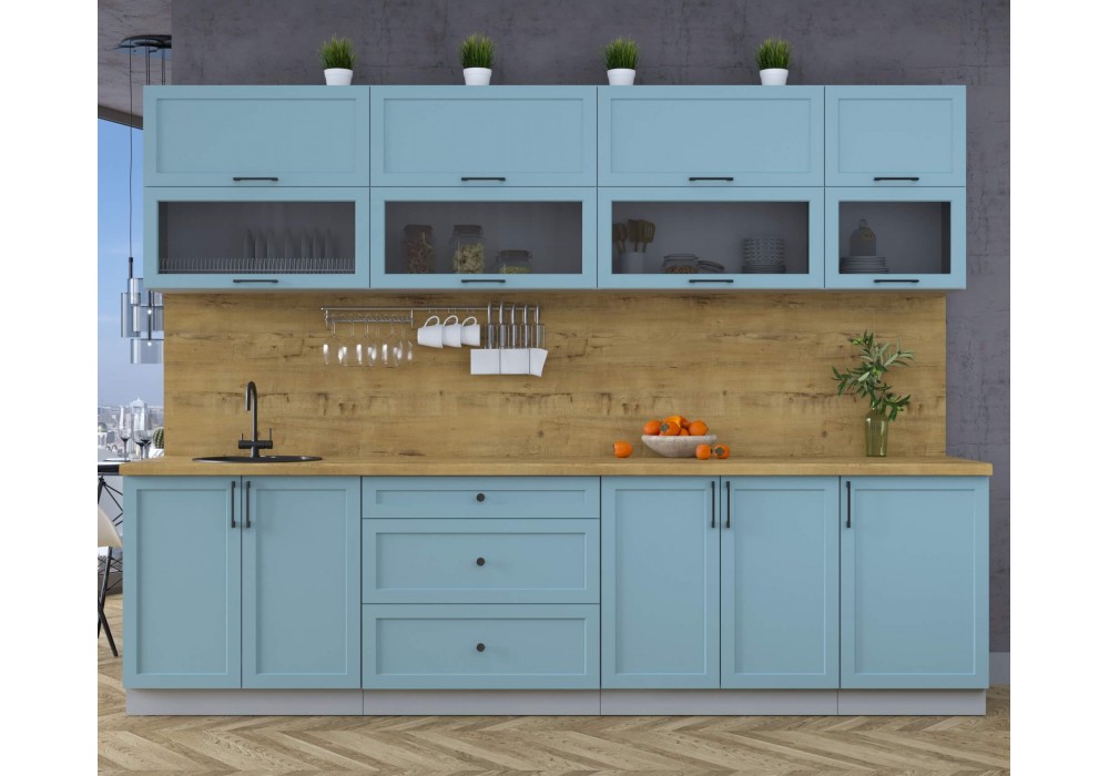 Готовая кухня Тренд Soft-touch 2,9Б (Океан/Океан) фабрика Интерлиния в Минске Готовая кухня Тренд Soft-touch 2,9Б (Океан/Океан) фабрика Интерлиния