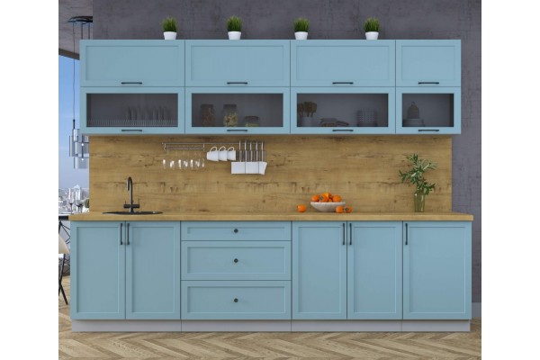 Готовая кухня Тренд Soft-touch 2,9Б (Океан/Океан) фабрика Интерлиния