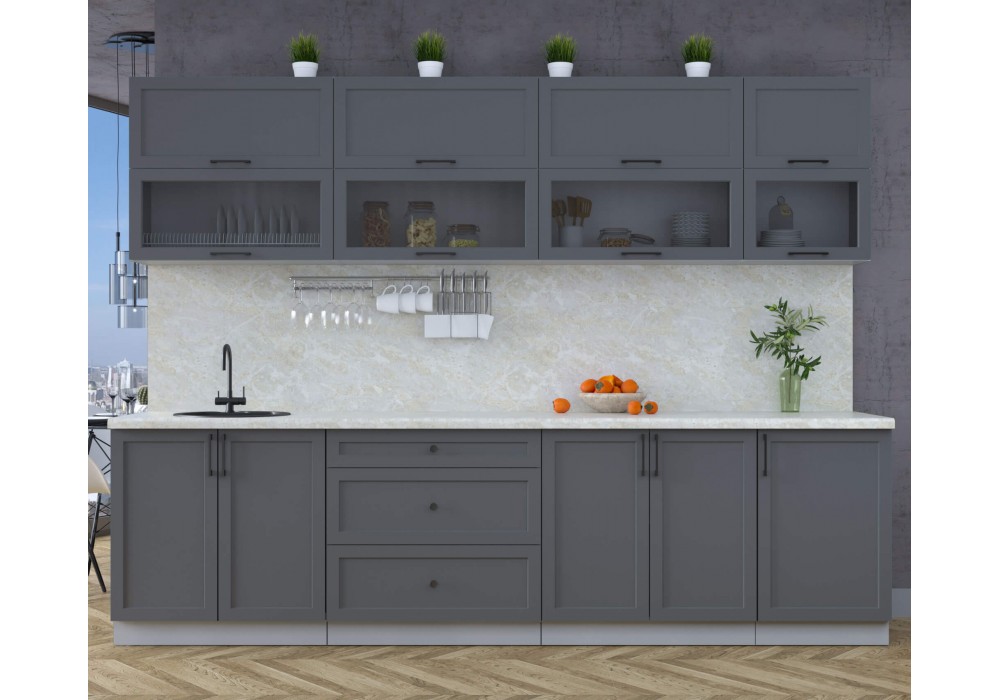 Готовая кухня Тренд Soft-touch 2,9Б (Пепел/Пепел) фабрика Интерлиния в Минске Готовая кухня Тренд Soft-touch 2,9Б (Пепел/Пепел) фабрика Интерлиния