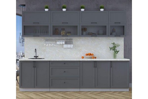 Готовая кухня Тренд Soft-touch 2,9Б (Пепел/Пепел) фабрика Интерлиния
