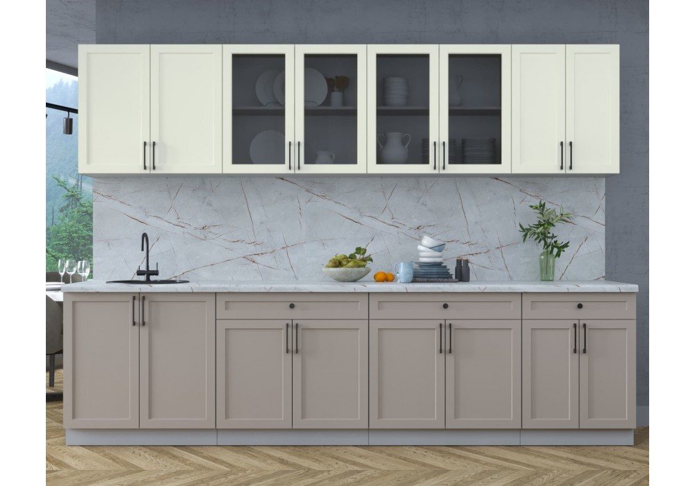 Готовая кухня Тренд Soft-touch 3,0А (Белый/Луна) фабрика Интерлиния в Минске Готовая кухня Тренд Soft-touch 3,0А (Белый/Луна) фабрика Интерлиния