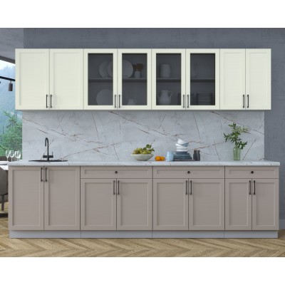 Готовая кухня Тренд Soft-touch 3,0А (Белый/Луна) фабрика Интерлиния Готовая кухня Тренд Soft-touch 3,0А (Белый/Луна) фабрика Интерлиния