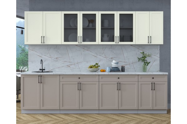 Готовая кухня Тренд Soft-touch 3,0А (Белый/Луна) фабрика Интерлиния