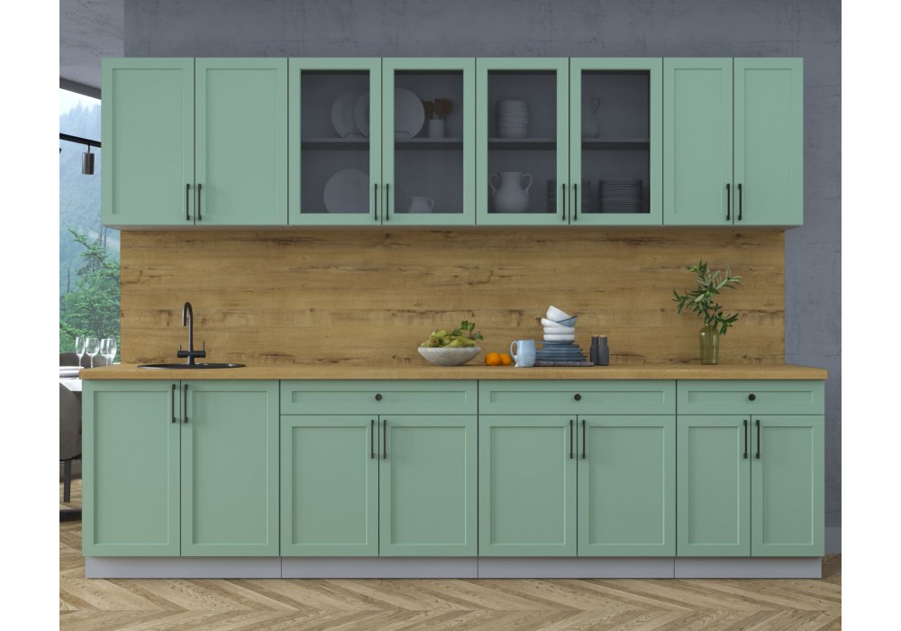 Готовая кухня Тренд Soft-touch 3,0А (Мята/Мята) фабрика Интерлиния в Минске Готовая кухня Тренд Soft-touch 3,0А (Мята/Мята) фабрика Интерлиния