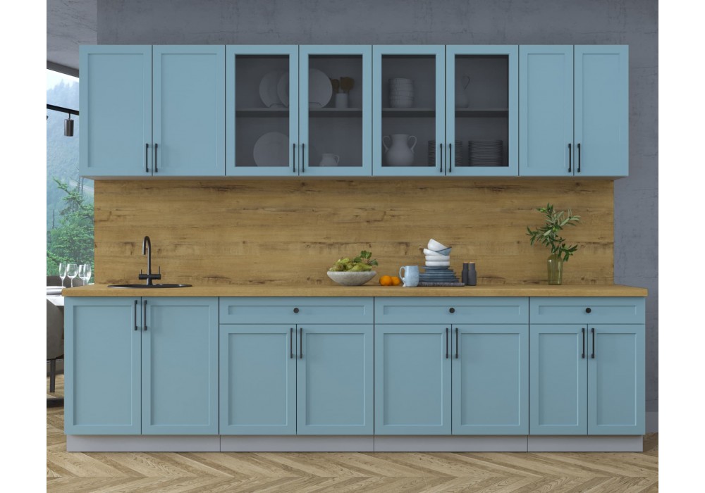 Готовая кухня Тренд Soft-touch 3,0А (Океан/Океан) фабрика Интерлиния в Минске Готовая кухня Тренд Soft-touch 3,0А (Океан/Океан) фабрика Интерлиния