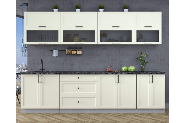 Готовая кухня Тренд Soft-touch 3,0Б (Белый/Белый) фабрика Интерлиния