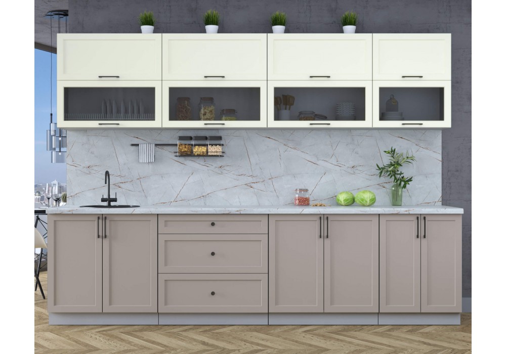 Готовая кухня Тренд Soft-touch 3,0Б (Белый/Луна) фабрика Интерлиния в Минске Готовая кухня Тренд Soft-touch 3,0Б (Белый/Луна) фабрика Интерлиния