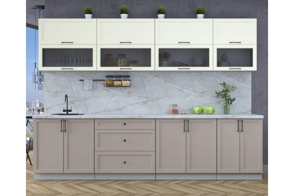 Готовая кухня Тренд Soft-touch 3,0Б (Белый/Луна) фабрика Интерлиния