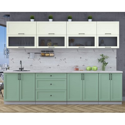 Готовая кухня Тренд Soft-touch 3,0Б (Белый/Мята) фабрика Интерлиния Готовая кухня Тренд Soft-touch 3,0Б (Белый/Мята) фабрика Интерлиния