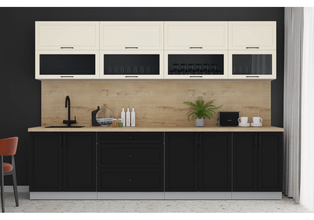 Готовая кухня Тренд Soft-touch 3,0Б (Белый/Черный) фабрика Интерлиния в Минске Готовая кухня Тренд Soft-touch 3,0Б (Белый/Черный) фабрика Интерлиния