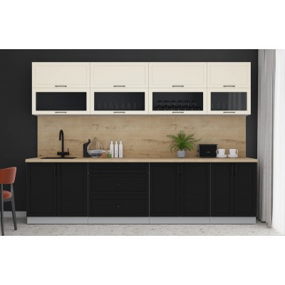 Готовая кухня Тренд Soft-touch 3,0Б (Белый/Черный) фабрика Интерлиния Готовая кухня Тренд Soft-touch 3,0Б (Белый/Черный) фабрика Интерлиния