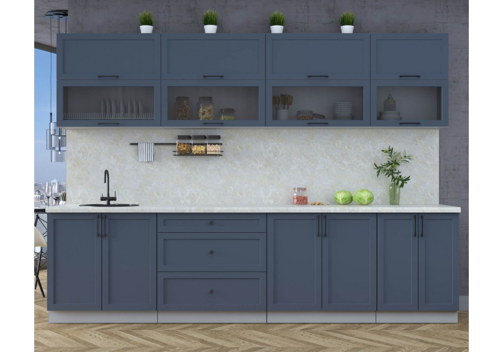 Готовая кухня Тренд Soft-touch 3,0Б (Индиго/Индиго) фабрика Интерлиния в Минске Готовая кухня Тренд Soft-touch 3,0Б (Индиго/Индиго) фабрика Интерлиния