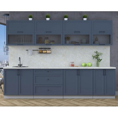 Готовая кухня Тренд Soft-touch 3,0Б (Индиго/Индиго) фабрика Интерлиния Готовая кухня Тренд Soft-touch 3,0Б (Индиго/Индиго) фабрика Интерлиния